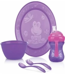 Imagem de capa de Pl Nuby Kit Refeicao 5553 5pcs Lilas